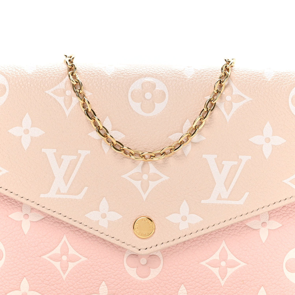 Louis Vuitton Empreinte Spring in the City Felicie Pochette Chain Wallet Pink Beige Yellow