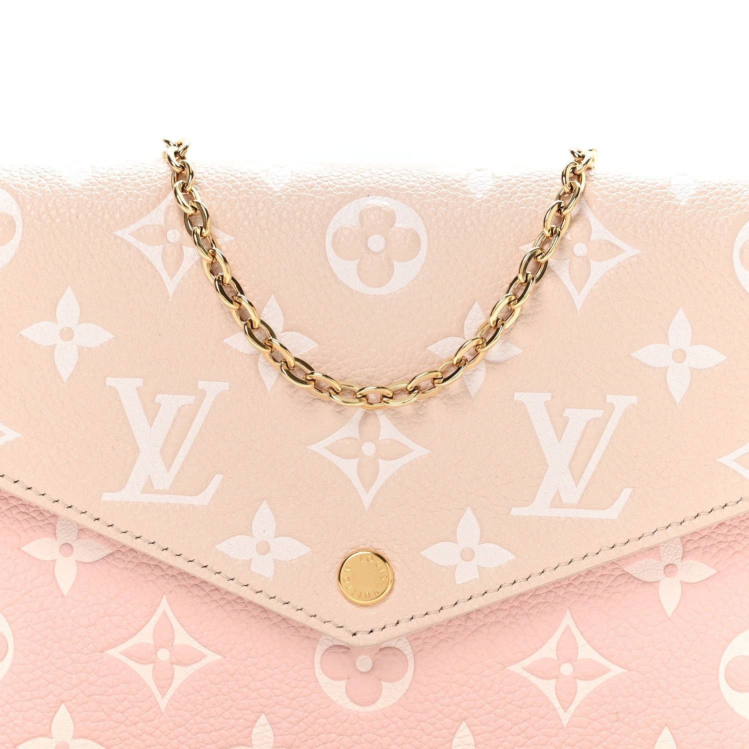 Louis Vuitton Empreinte Spring in the City Felicie Pochette Chain Wallet Pink Beige Yellow