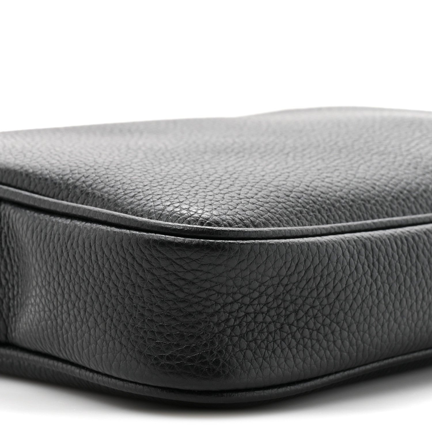 Gucci Pebbled Calfskin Shoulder Bag  Black