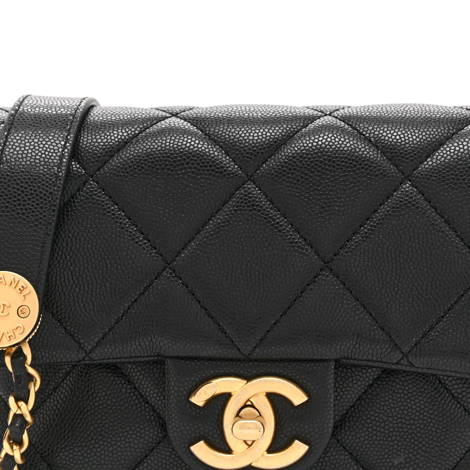 Chanel Caviar Quilted Mini Twist Your Buttons Flap Black