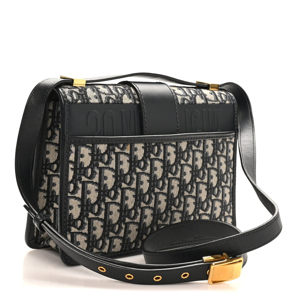 Christian Dior Oblique 30 Montaigne Flap Bag Blue