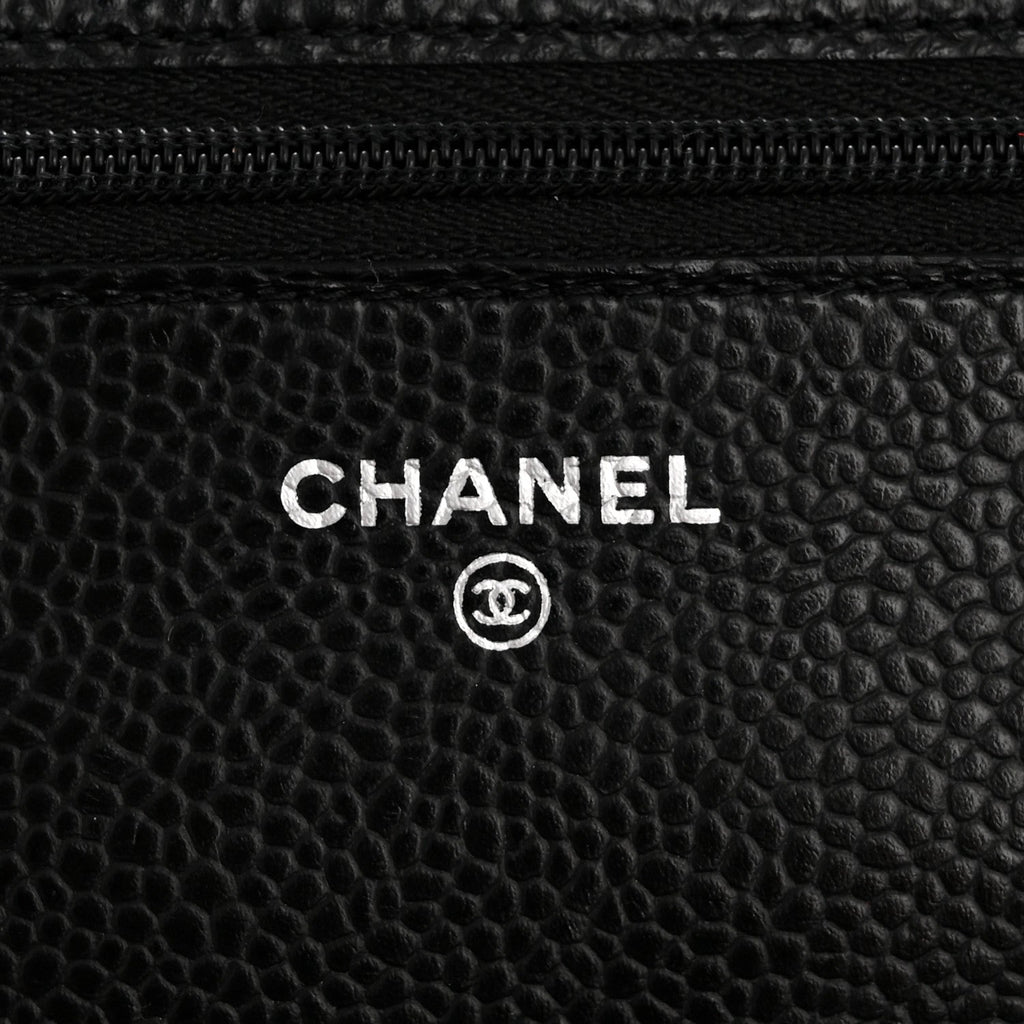 Chanel Caviar Quilted Wallet on Chain WOC Black
