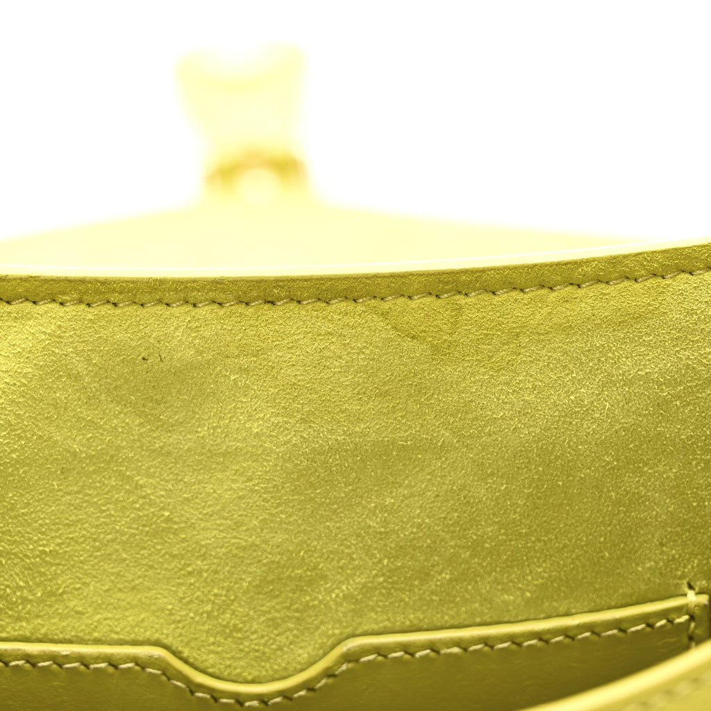 Christian Dior Box Calfskin Medium Bobby Flap Lime
