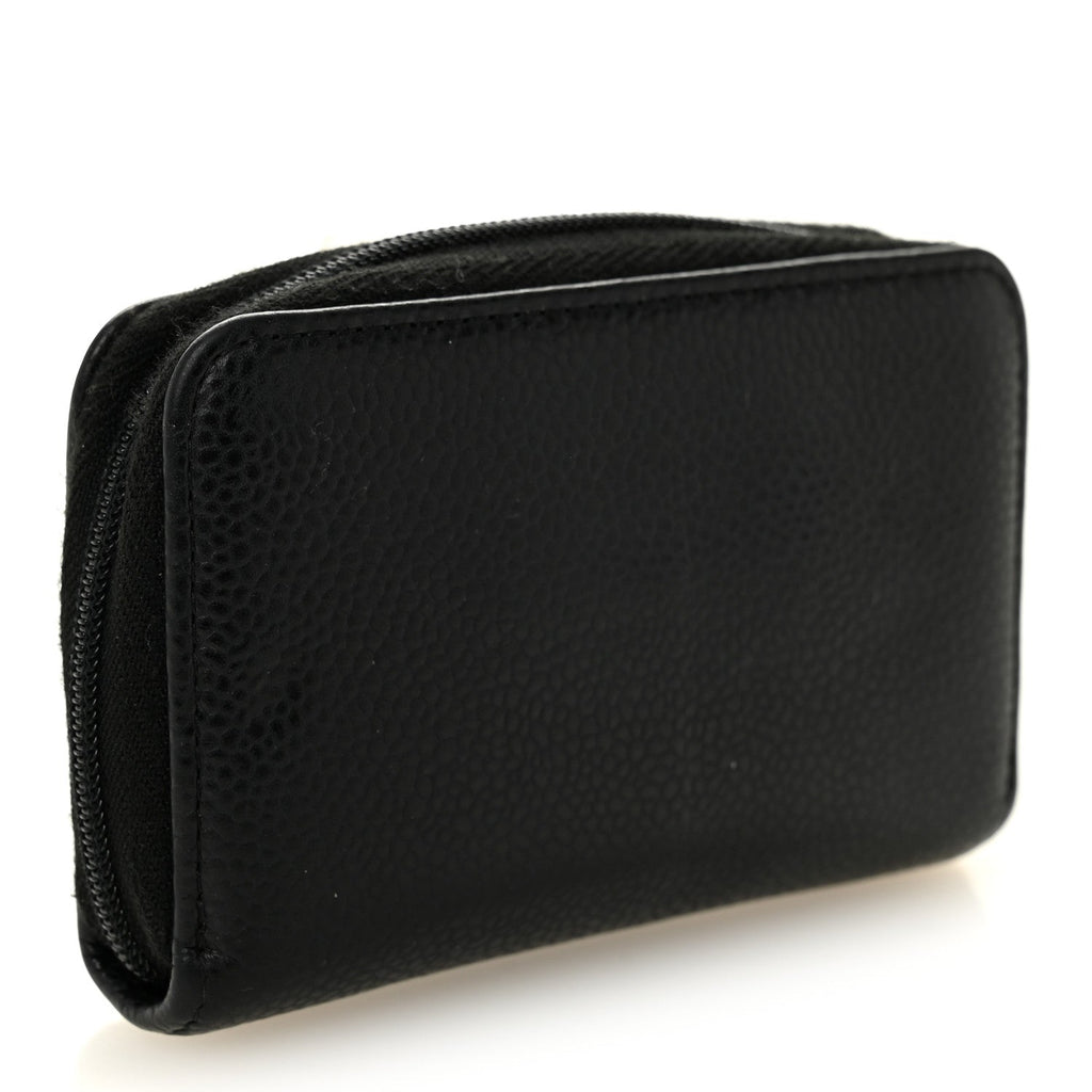 Caviar Timeless CC Zip Around Coin Purse Black