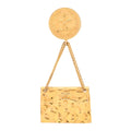 Metal CC Flap Bag Brooch Gold Gold