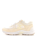 Chanel Suede Calfskin Fabric CC Sneakers 42 White