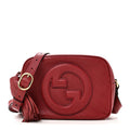 Gucci Sakai Be Green Calfskin Diagonal Stitched Small Blondie Shoulder Bag Rosso