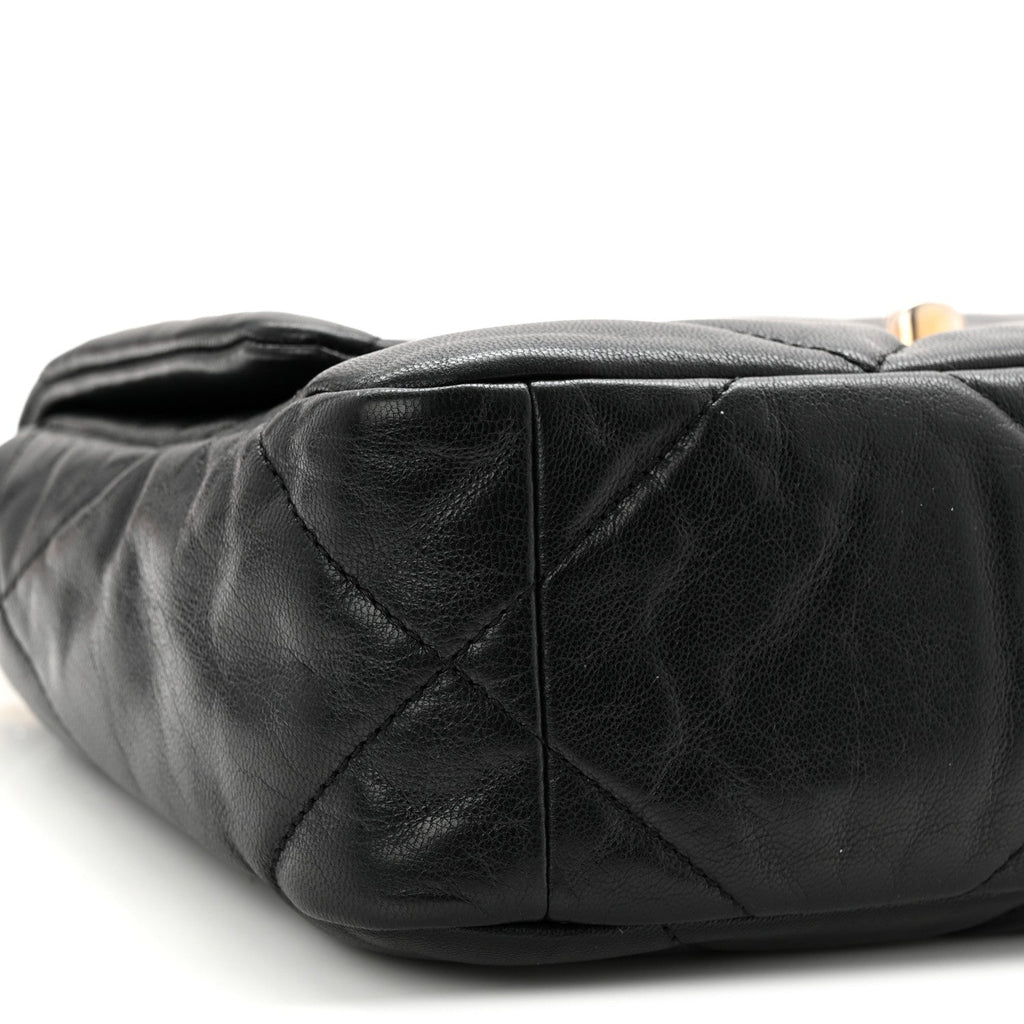 Chanel Goatskin Quilted Medium Chanel 19 Flap Black