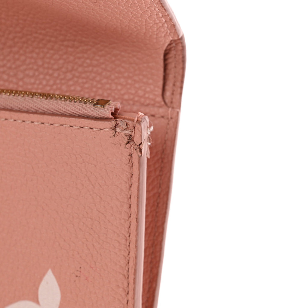 Louis Vuitton Empreinte Monogram Giant Victorine Wallet Rose Trianon Creme