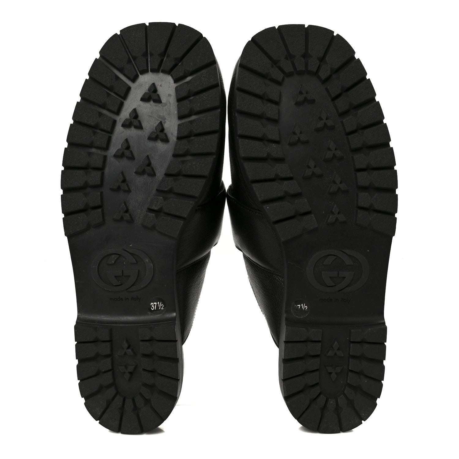 Gucci Goatskin Auroville Horsebit Mules 37.5 Black