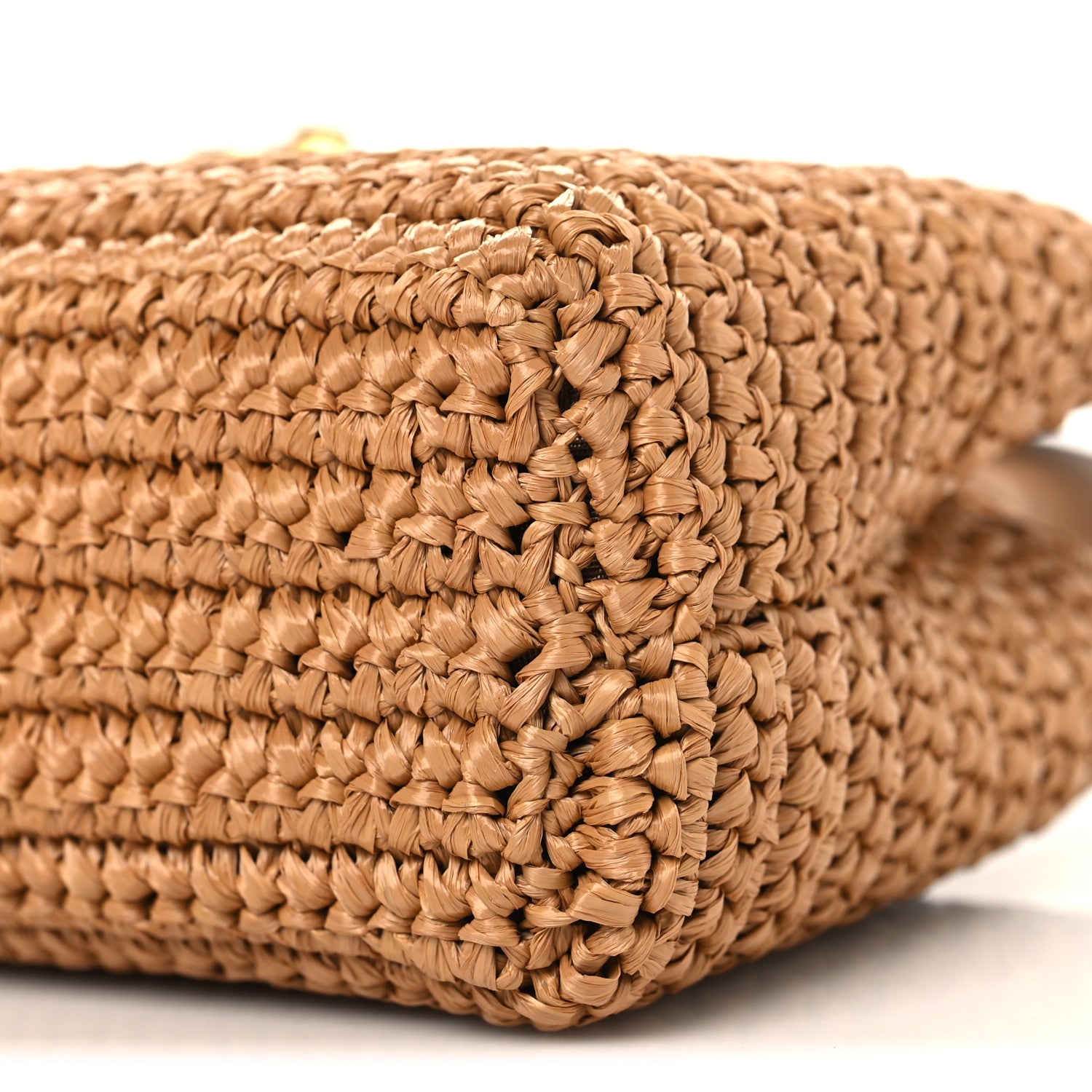 Chanel Braided Raffia Nano Kelly Flap Bag Dark Beige