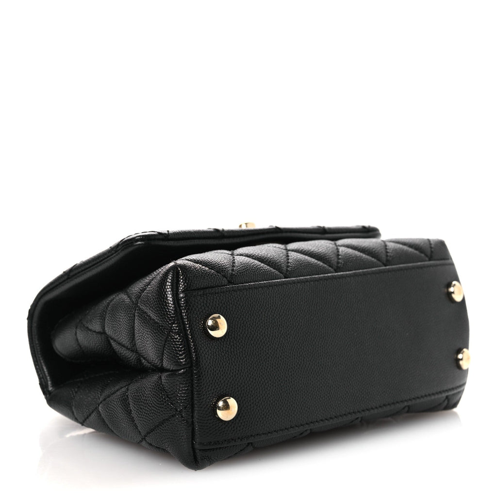 Chanel Caviar Quilted Extra Mini Coco Handle Flap Black