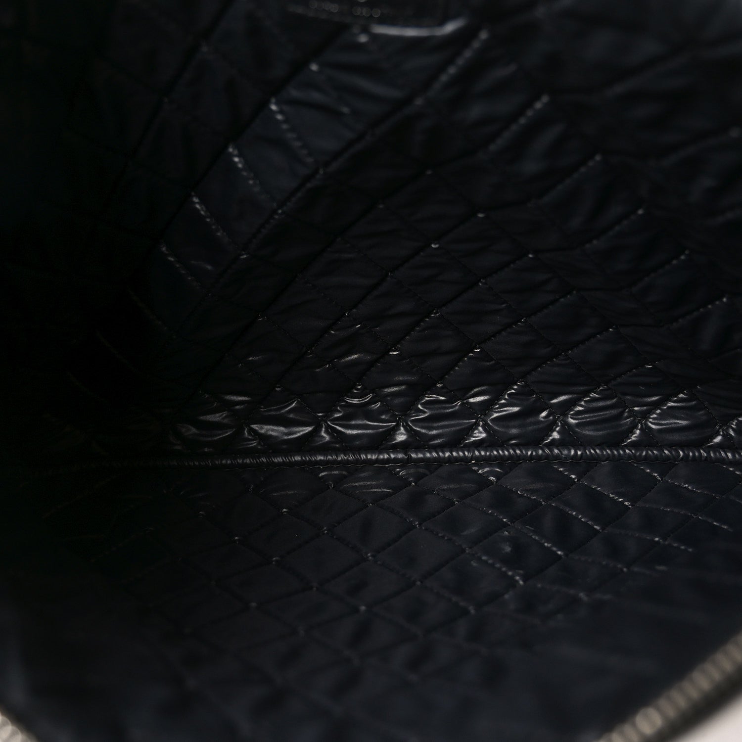 Lambskin Quilted Large Cosmetic Case Black