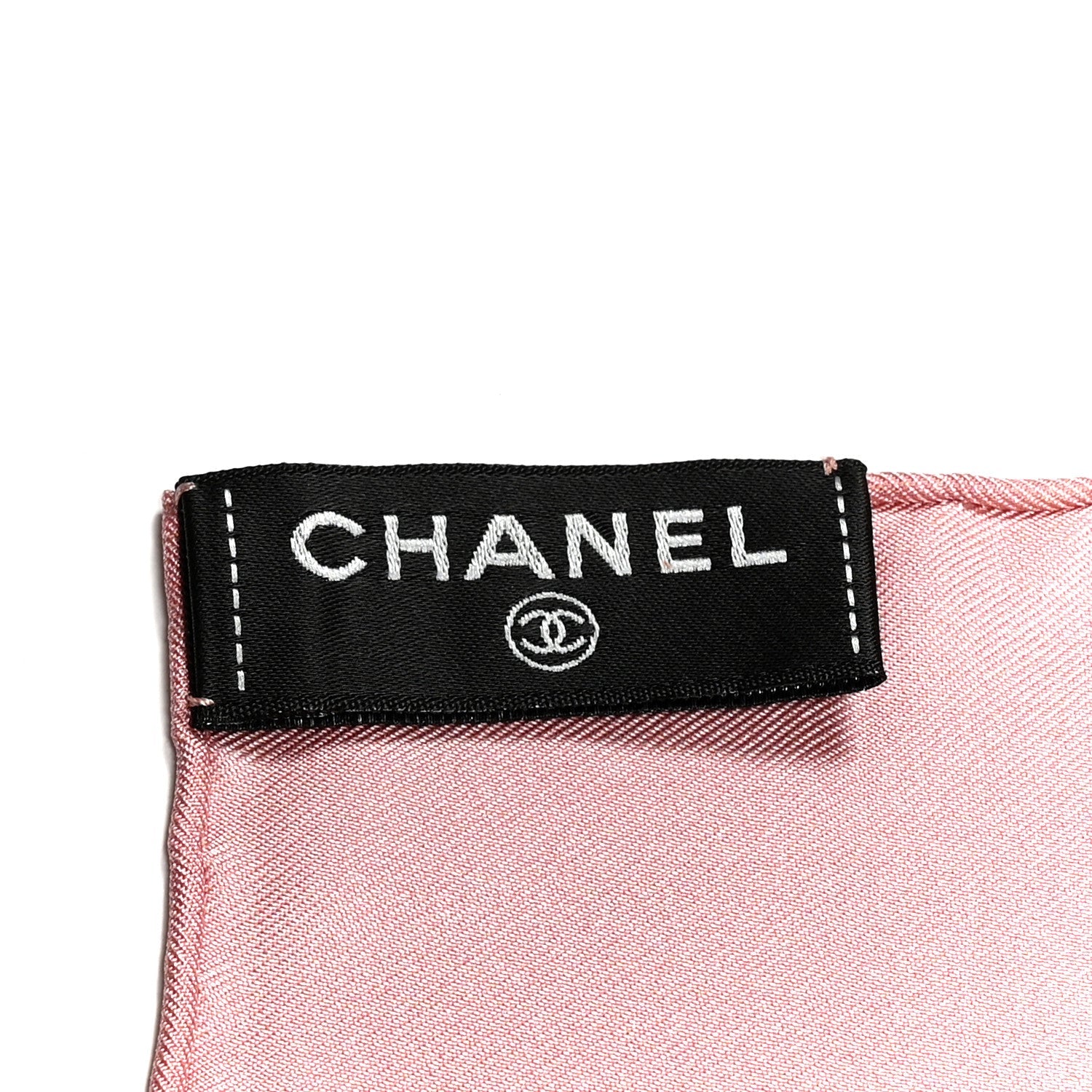 Chanel Silk Camellia CC Square Scarf Light Pink Dark Pink
