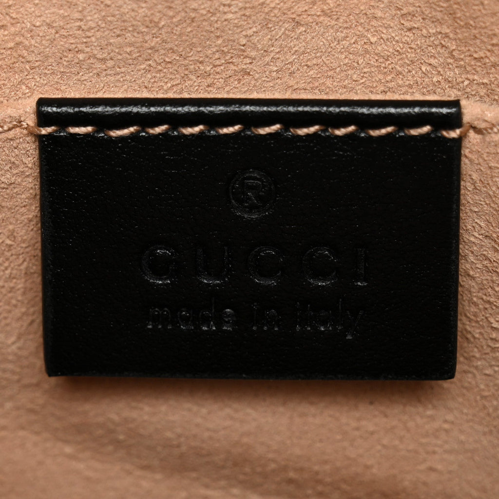 Gucci Calfskin Matelasse Mini GG Marmont Chain Shoulder Bag Black