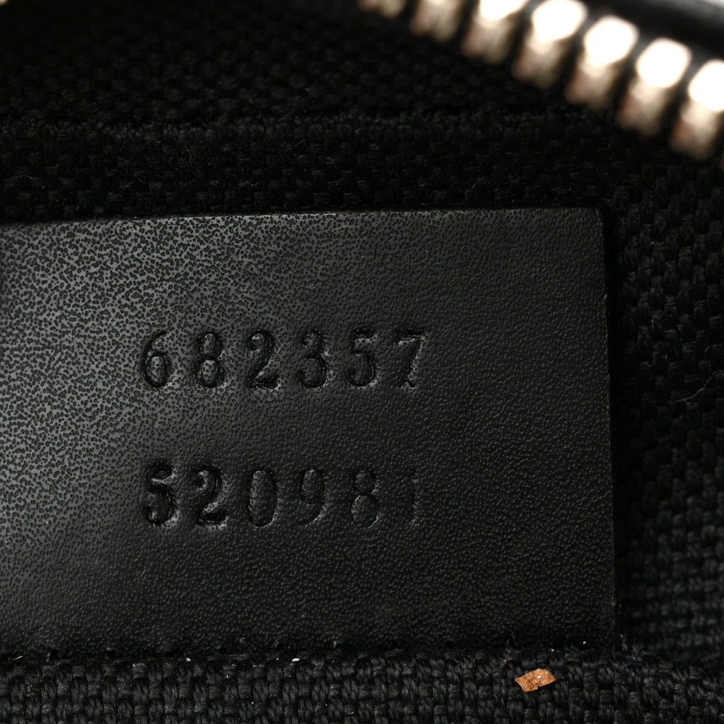 Gucci GG Supreme Monogram Appia Calfskin Web Small Camera Messenger Bag Black Grey