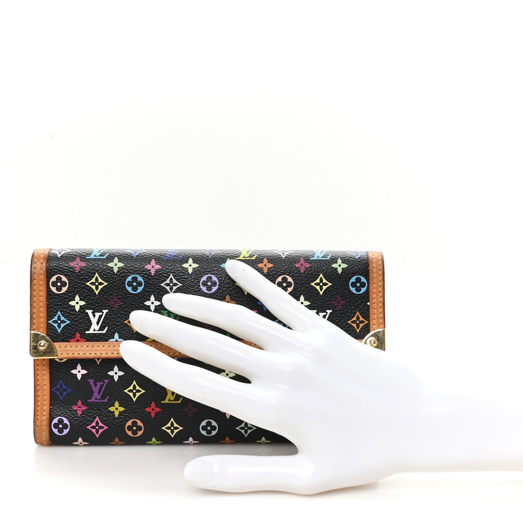 Louis Vuitton Monogram Multicolor Porte Tresor International Wallet Black