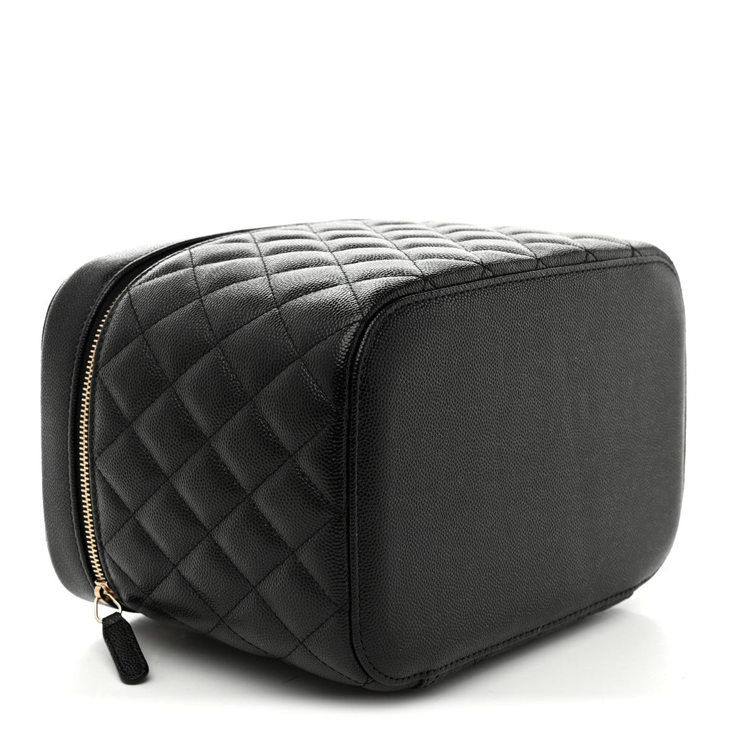 Caviar Quilted Vanity Pouch Black