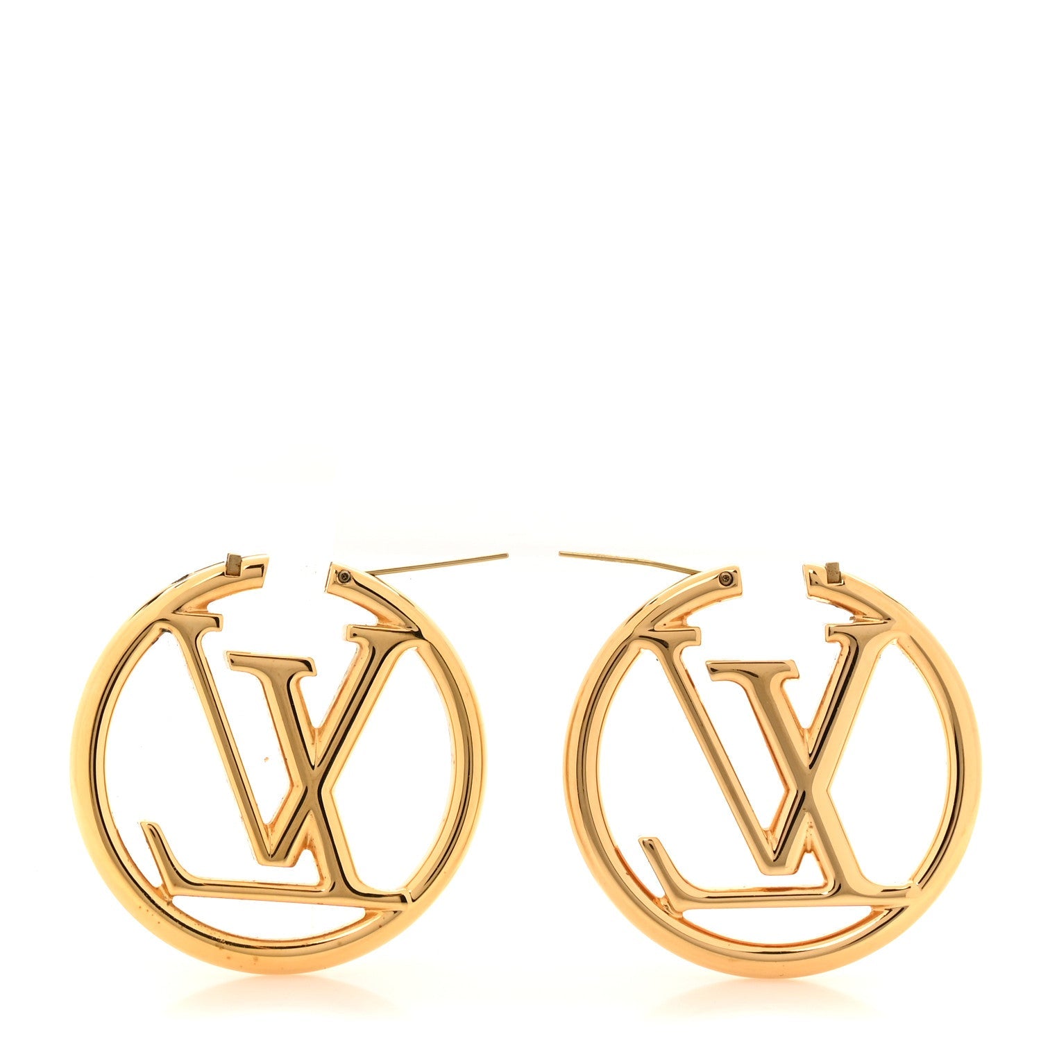 Louis Vuitton Metal Louise Hoop Earrings Gold