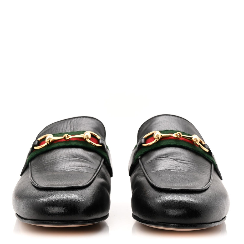 Gucci Malaga Kid Web Womens Princetown Slippers 36 Black