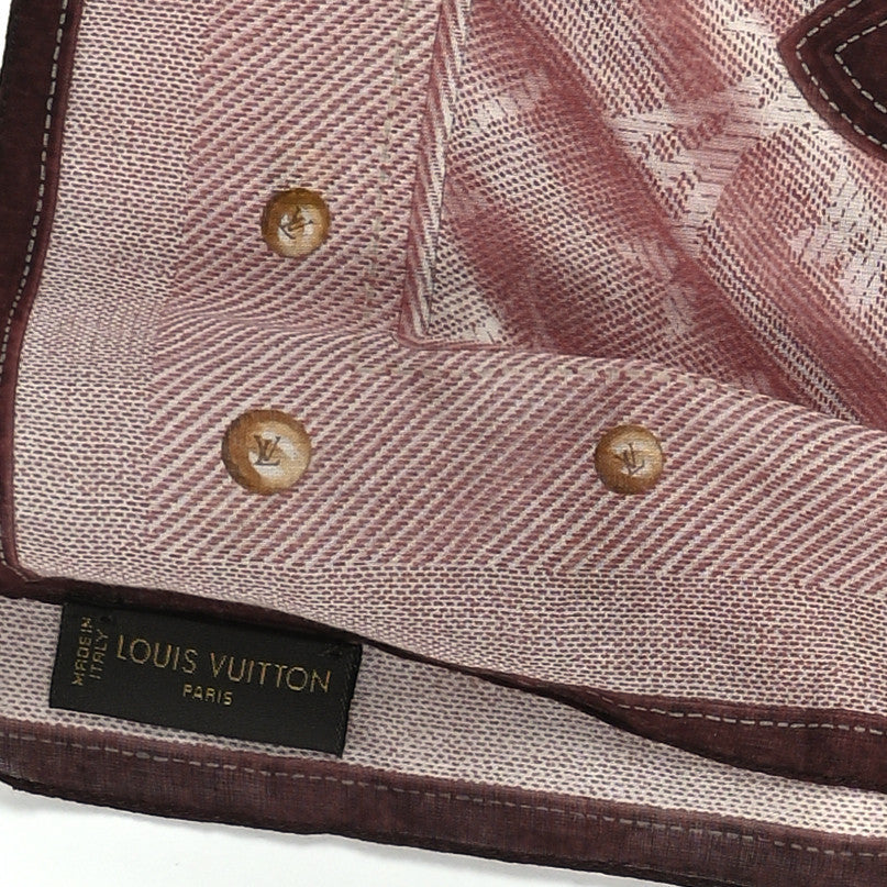 Louis Vuitton Cotton Monogram New Denim Square Scarf Cherry