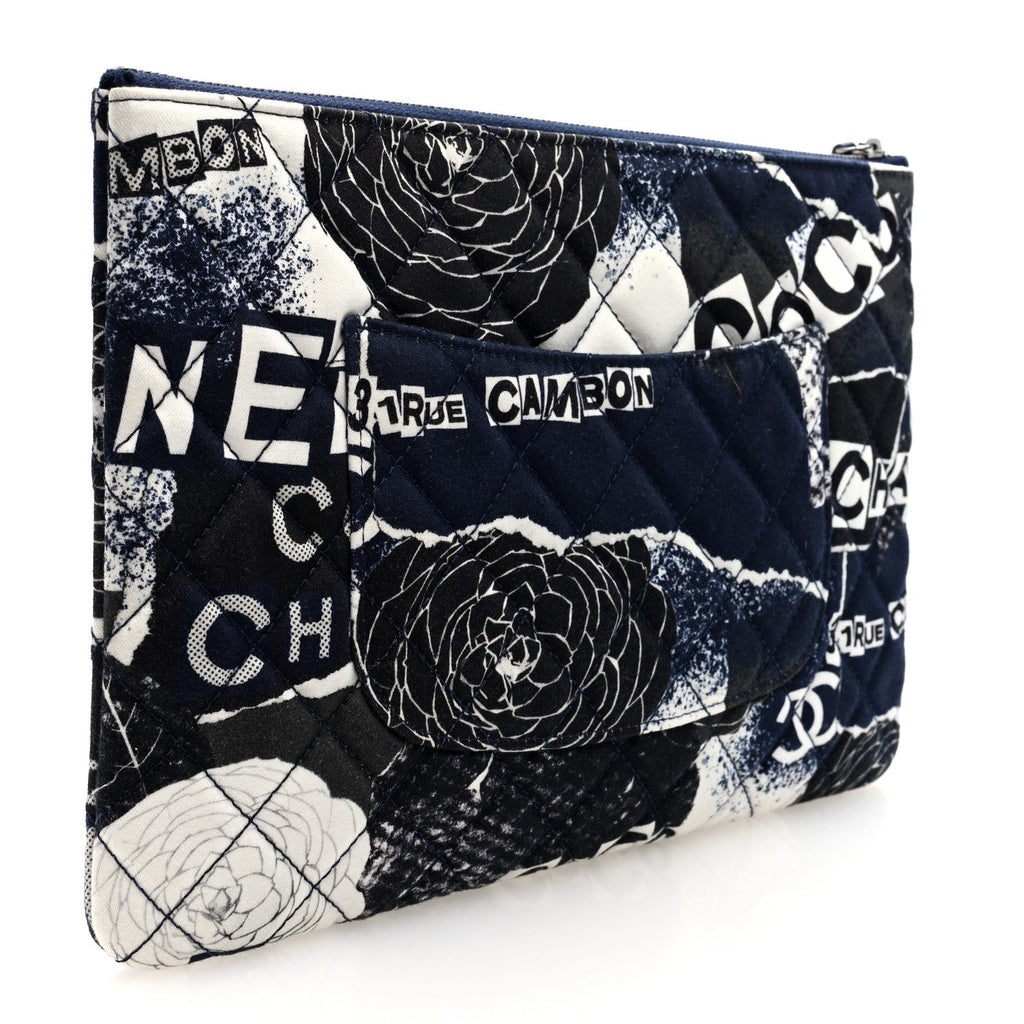Jersey Quilted Graffiti Large Reissue Cosmetic Case Black White