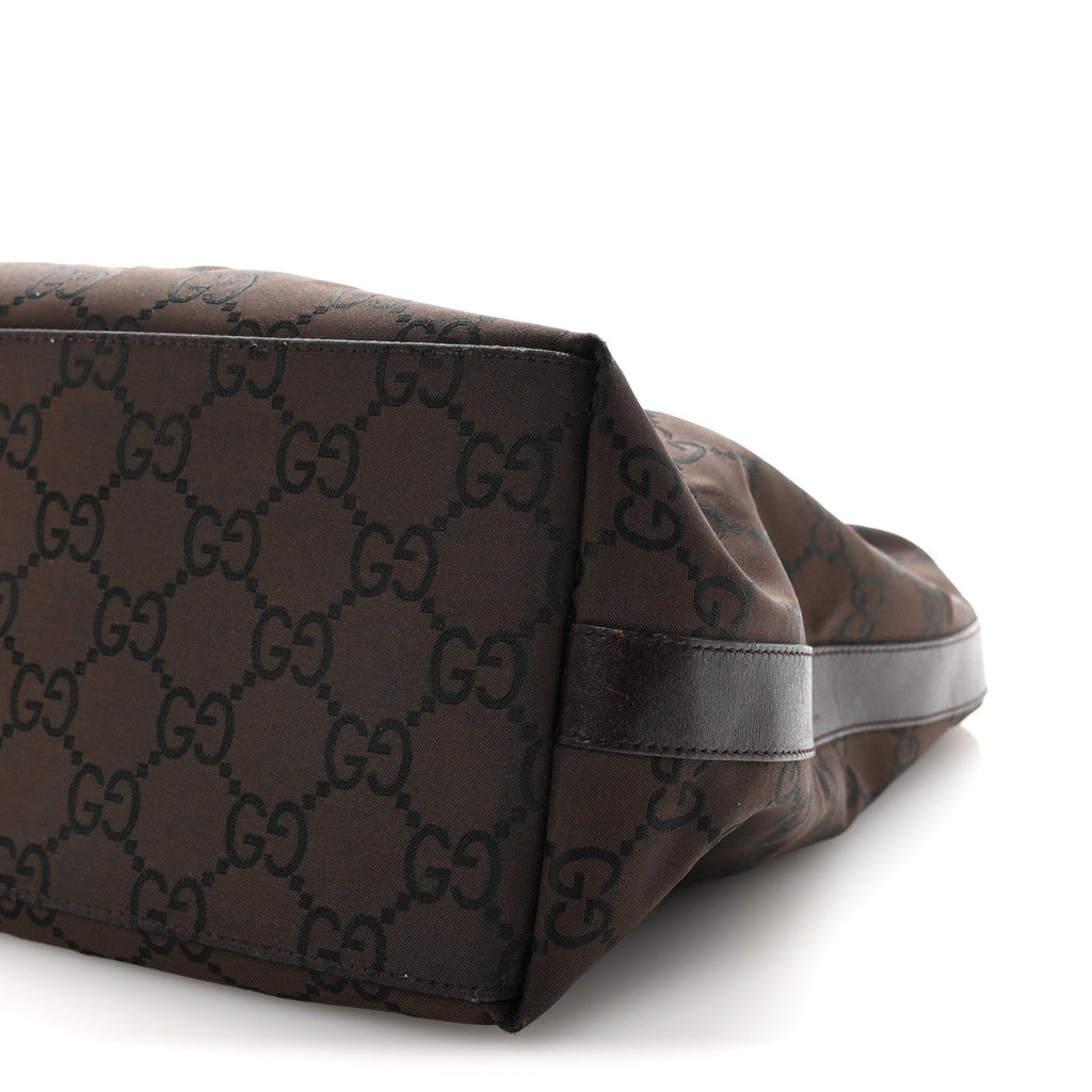 Gucci Nylon Monogram Hobo Dark Brown
