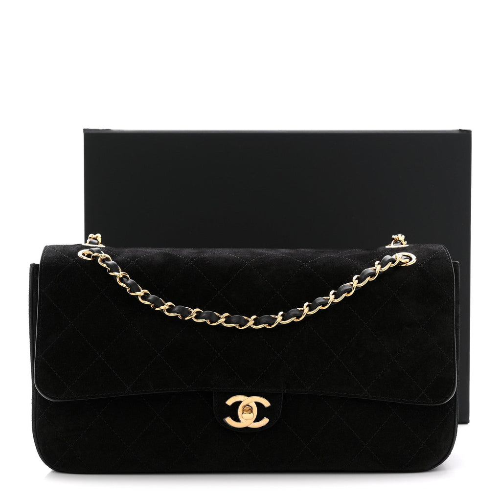 Chanel Suede Calfskin Small Souplissimo Maxi Flap Black