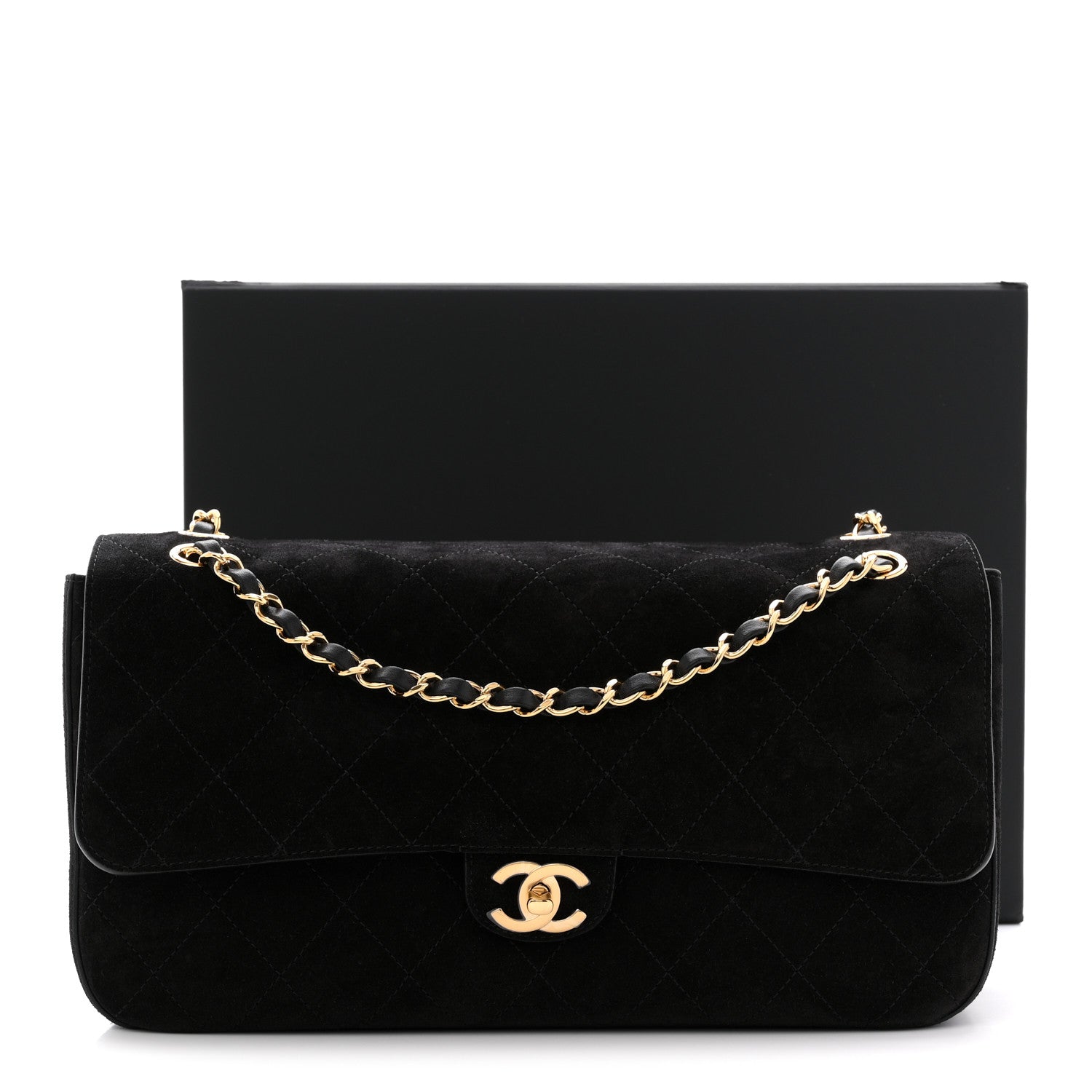 Chanel Suede Calfskin Small Souplissimo Maxi Flap Black
