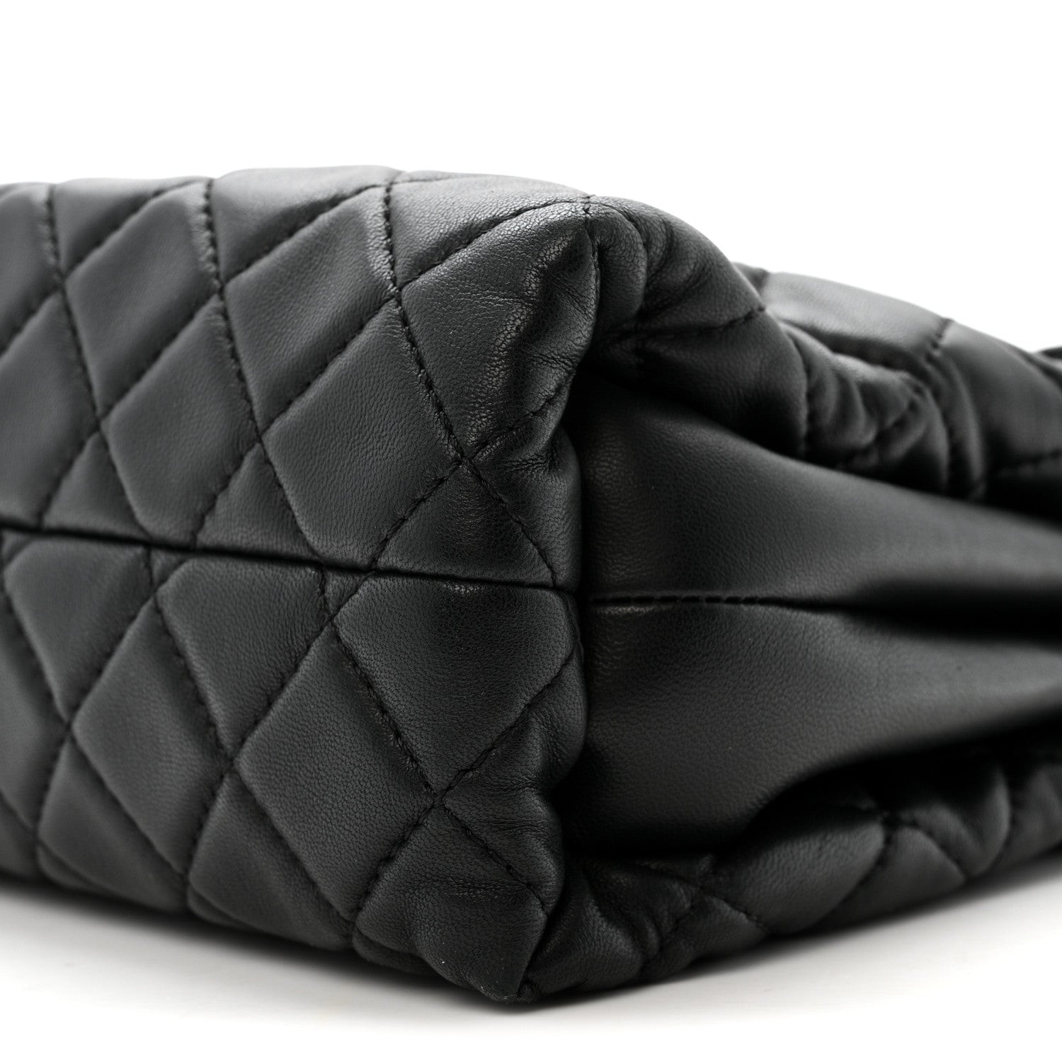 Chanel Lambskin Quilted Jumbo Chanel by 4 Flap Black