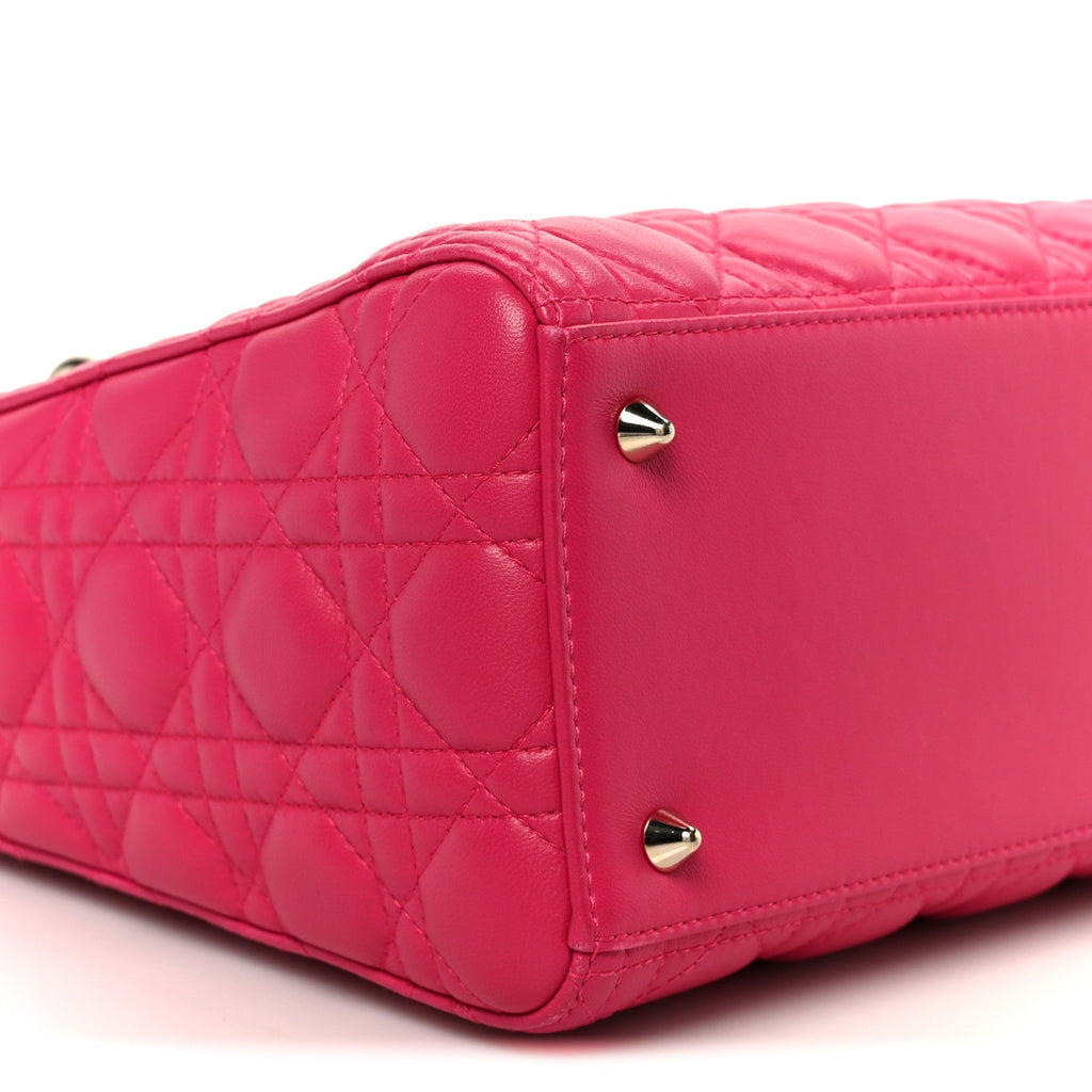 Christian Dior Lambskin Cannage Medium Lady Dior Pink