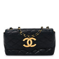 Chanel Lambskin Quilted Jumbo CC Small Single Flap Black