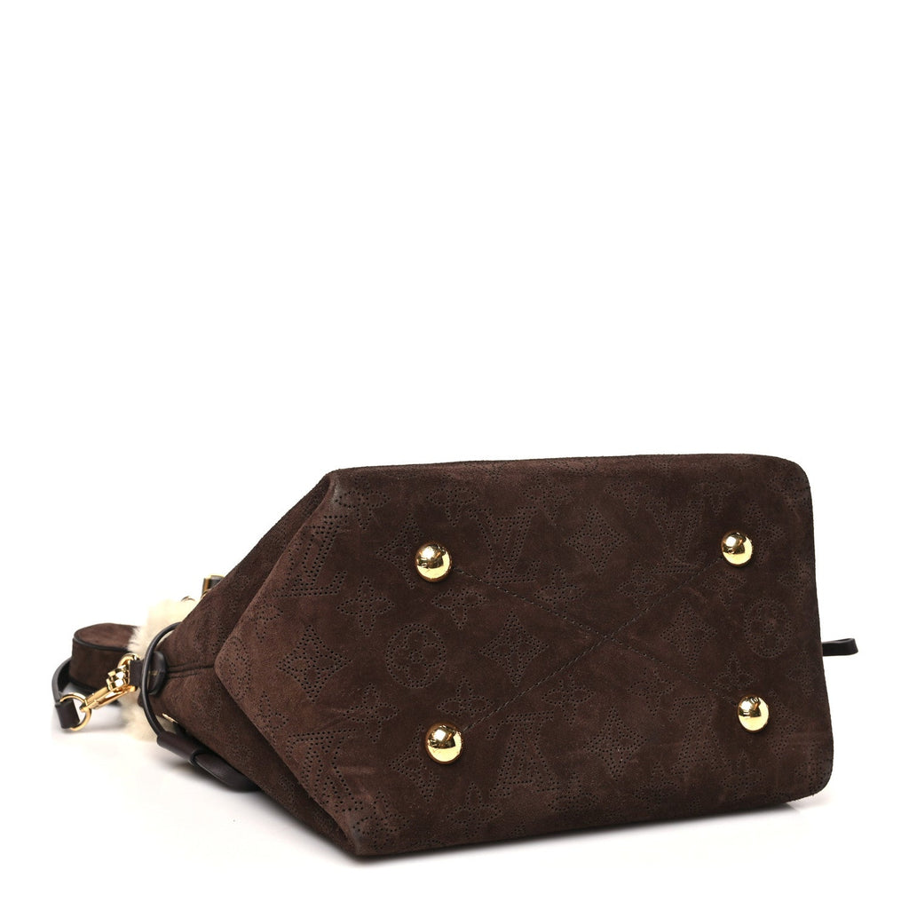 Louis Vuitton Suede Mahina Shearling Cozygram Bella Chocolate