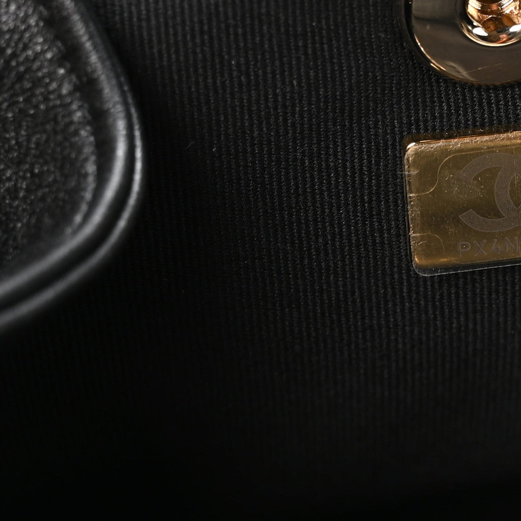 Chanel Glazed Aged Calfskin Quilted Small Duma Drawstring Backpack Black