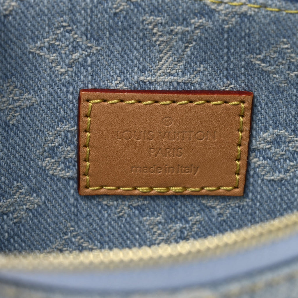 Louis Vuitton Monogram Denim CarryAll PM Pochette Sky Blue