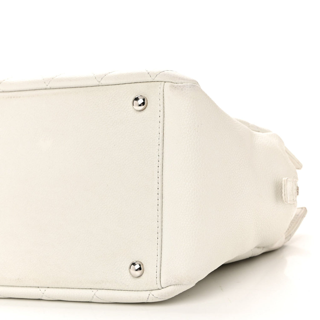 Chanel Caviar Quilted Petit Timeless Tote PTT White
