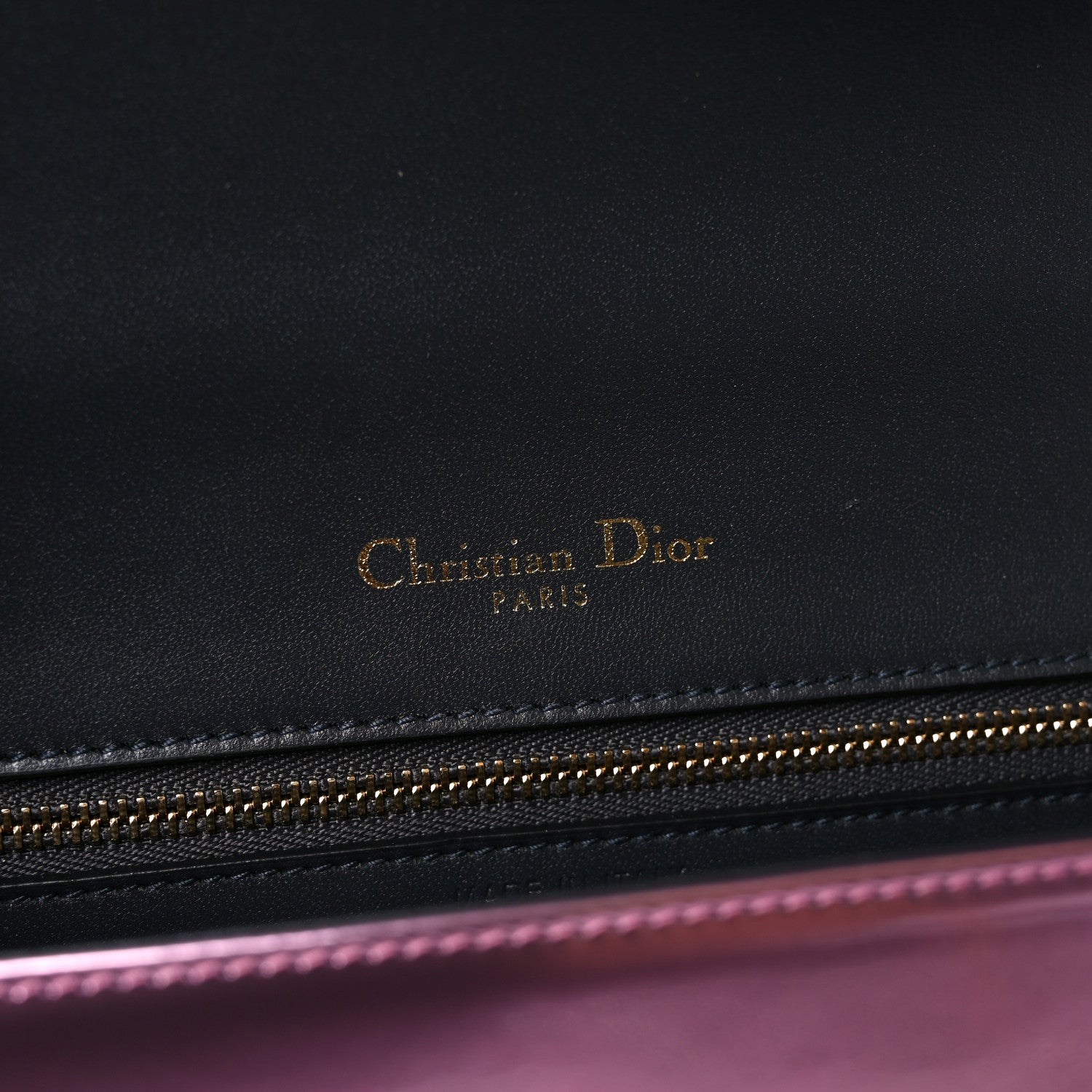 Christian Dior Metallic Patent Micro-Cannage Medium Diorama Flap Bag Pink