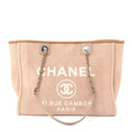 Chanel Mixed Fibers Small Deauville Tote Beige