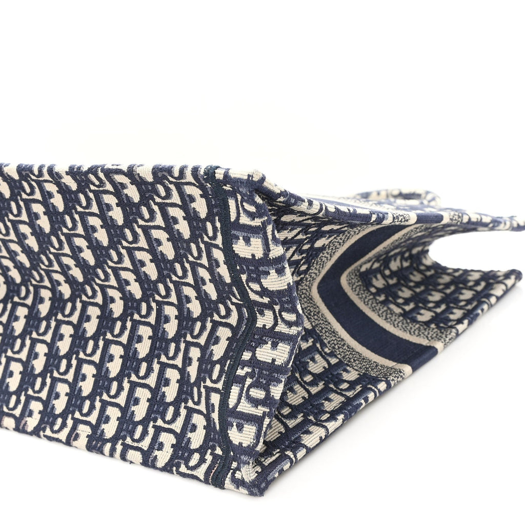 Christian Dior Oblique Large Book Tote Blue Multicolor