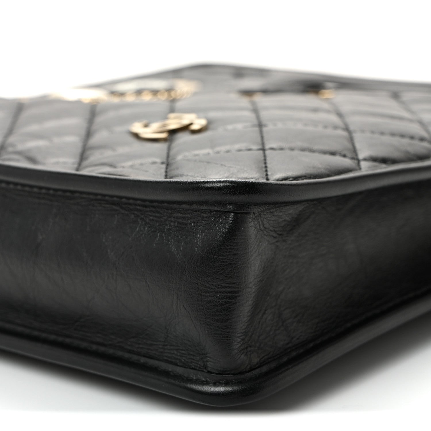 Chanel Aged Calfskin Small Charms Shopping Bag Black