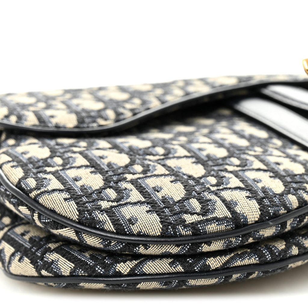 Christian Dior Oblique Saddle Bag Blue