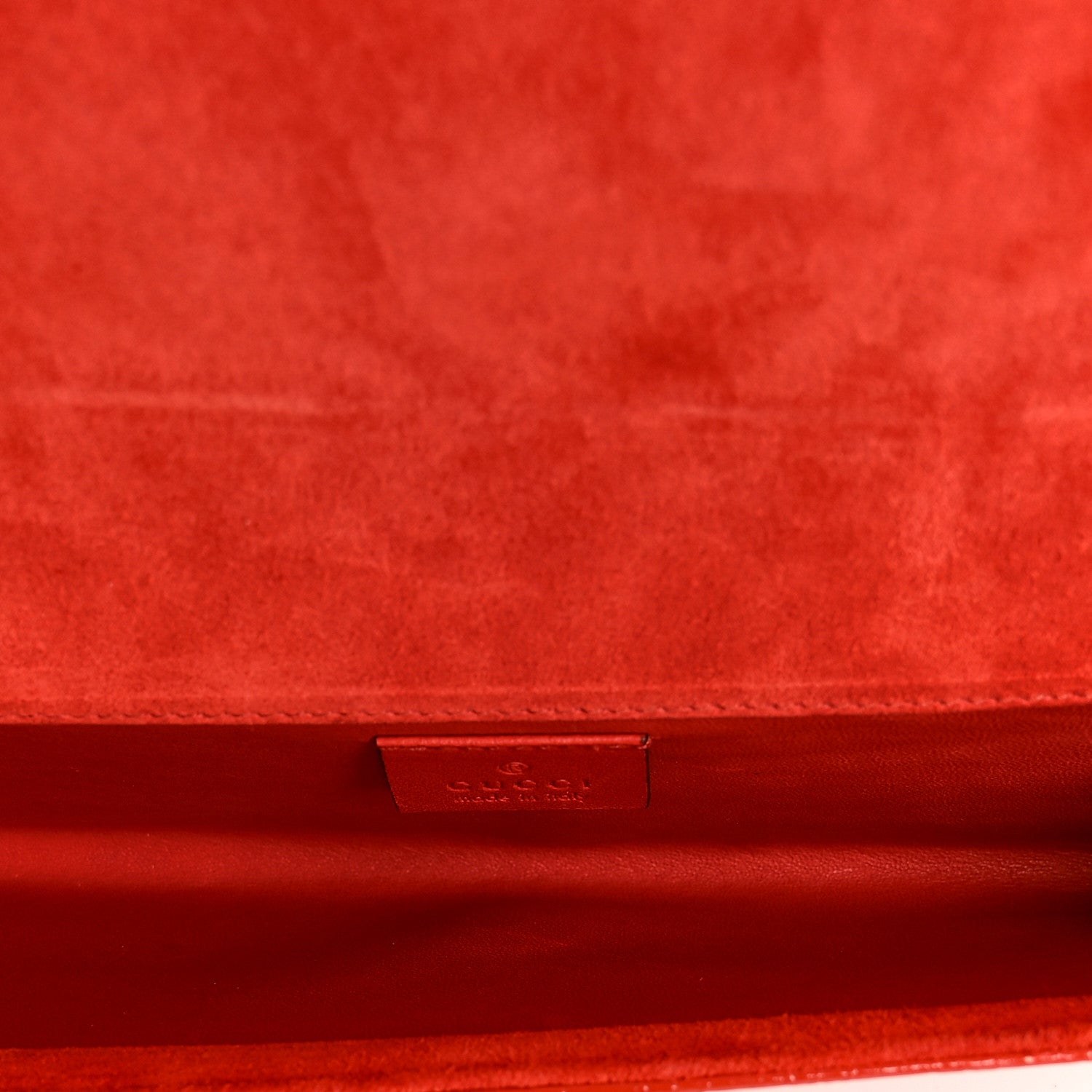 Gucci Patent Microguccissima Small Broadway Clutch Red
