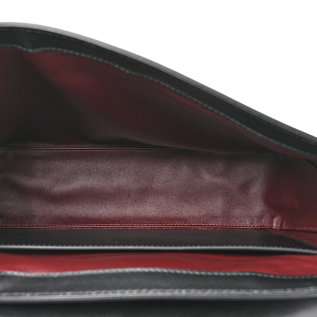 Gucci Calfskin Crocodile GG Double Buckle Medium Messenger Bag Black