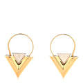 Louis Vuitton Metal V For Vuitton Earrings Gold Silver