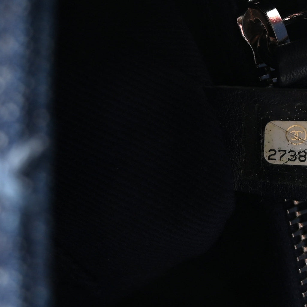 Chanel Denim Quilted Small Coco Handle Flap Blue