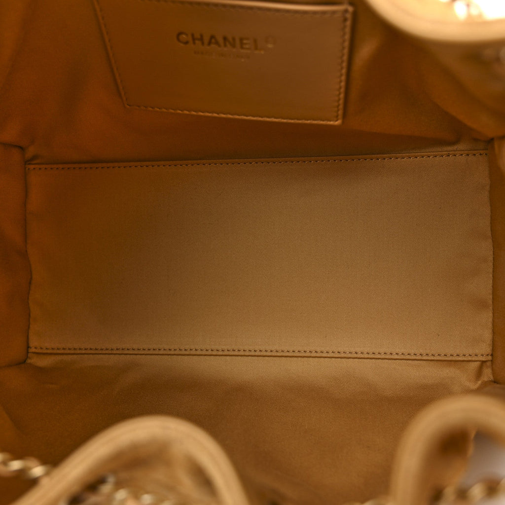 Chanel Suede Quilted Small Chanel 25 Handbag Beige