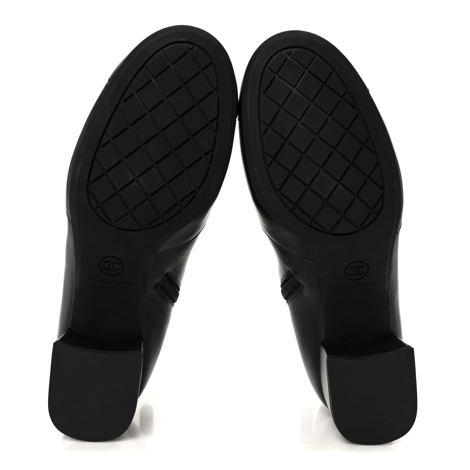 Chanel Stretch Lambskin Cap Toe CC Uniform Short Boots 38 Black