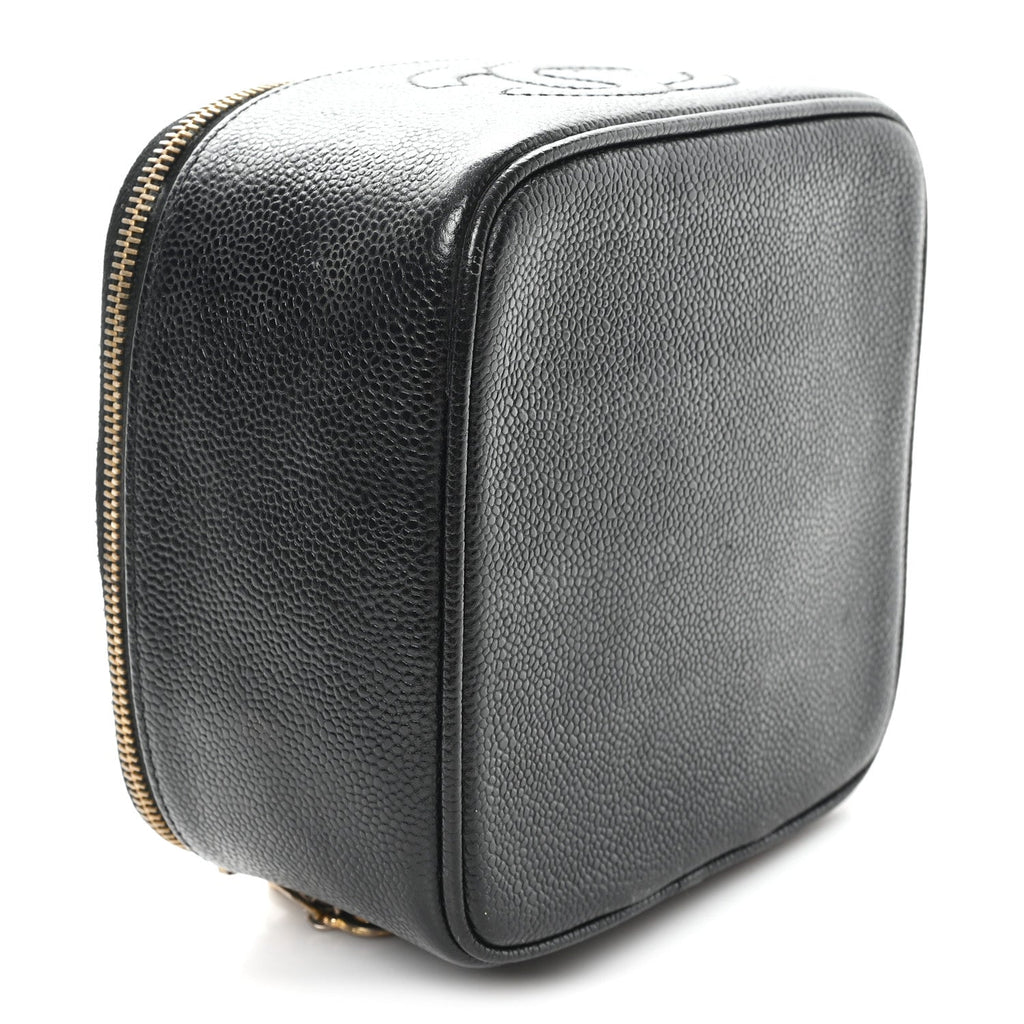 Chanel Caviar CC Vanity Cosmetic Case Black