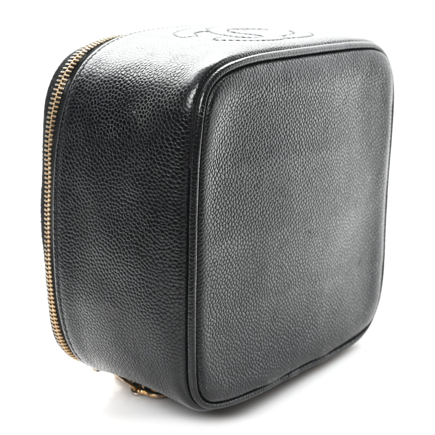 Chanel Caviar CC Vanity Cosmetic Case Black