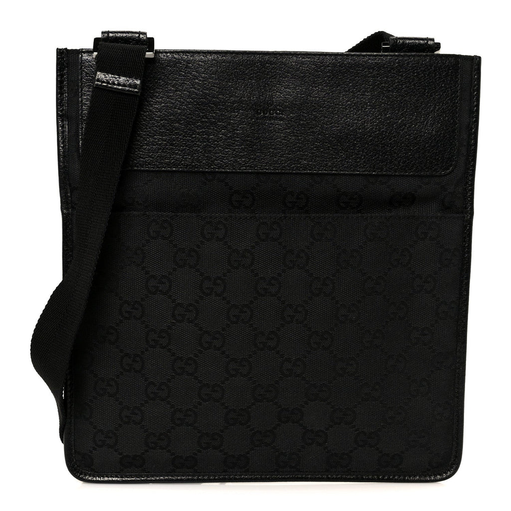 Gucci GG Monogram Messenger Crossbody Bag Black